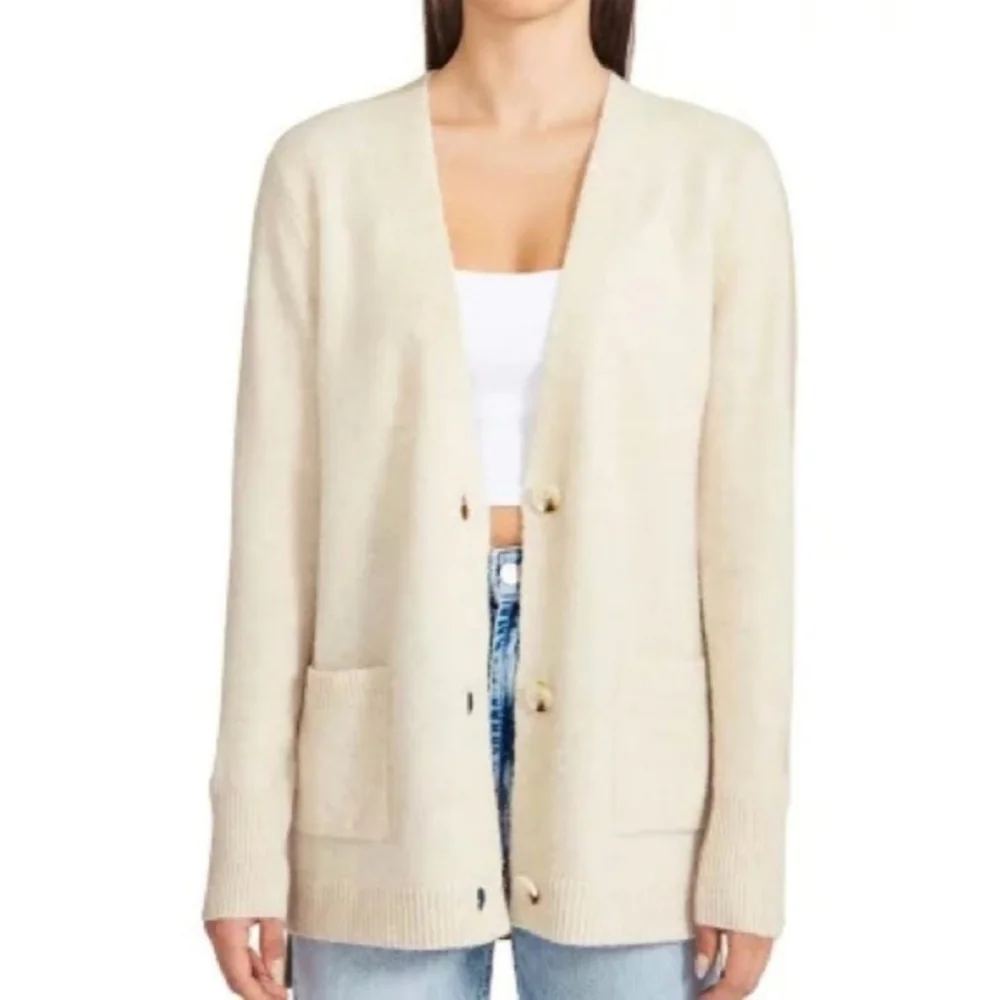 BB Dakota Colorblock Womens M Study Date Cardigan in Lt Camel NWT - Picture 3 of 10